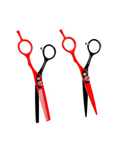 Load image into Gallery viewer, Red Lion Black and Red Scissors and Thinners Set 5.5&quot;