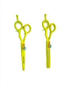 Red Lion Highlighter Yellow Scissors and Thinners Set 5.5"