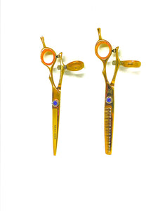 Red Lion Gold Swivel Scissors and Thinners Set 6"