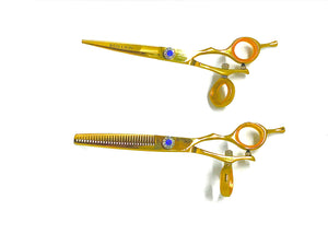 Red Lion Gold Swivel Scissors and Thinners Set 6"