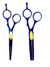 Load image into Gallery viewer, Red Lion Steel Blue Scissors and Thinners Set 5.5&quot;