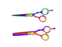 Load image into Gallery viewer, Red Lion Oil Slick Scissors and Thinners Set 5.5&quot;