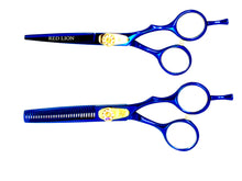 Load image into Gallery viewer, Red Lion Steel Blue Scissors and Thinners Set 5.5&quot;