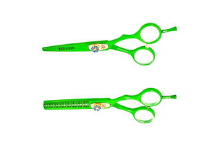 Red Lion Highlighter Green Scissor and Thinner Set 5.5"