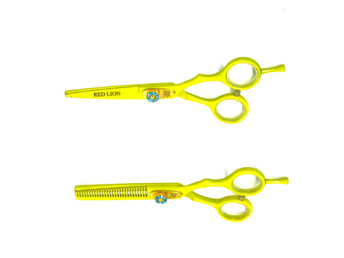 Red Lion Highlighter Yellow Scissors and Thinners Set 5.5