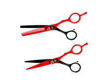 Load image into Gallery viewer, Red Lion Black and Red Scissors and Thinners Set 5.5&quot;